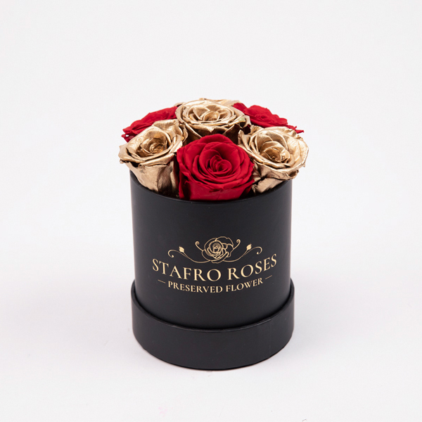 Red Roses Customized Customized preserved real rose in round box