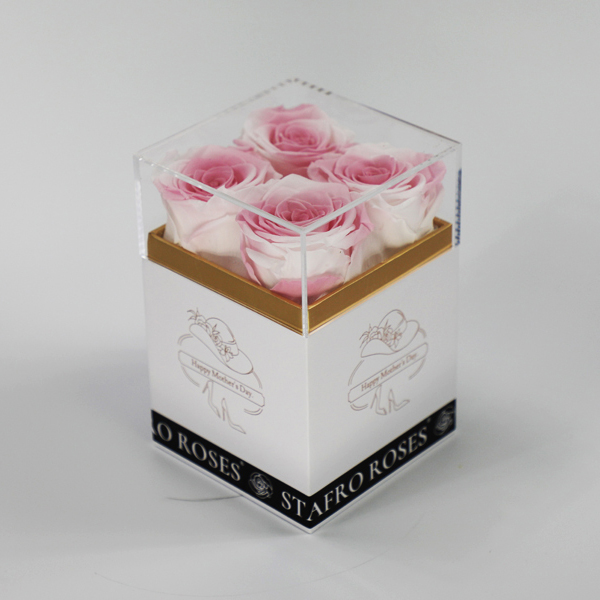 Permanent Roses Box Preserved red and white roses in box